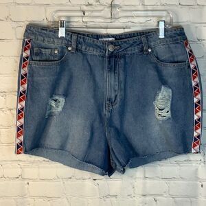 K. Jordan Jeans shorts, 18w, distressed jean shorts, frayed hem